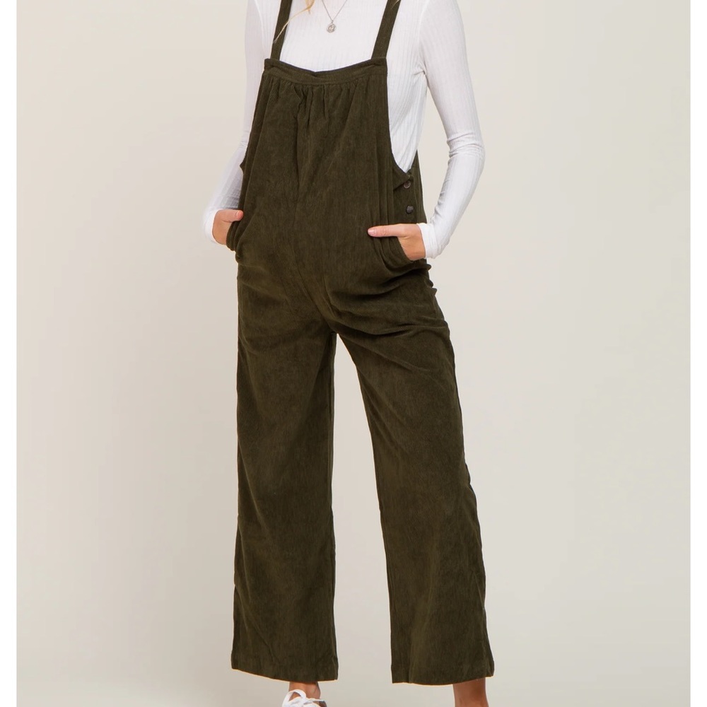Pinkblush Olive Green Corduroy Jumpsuit